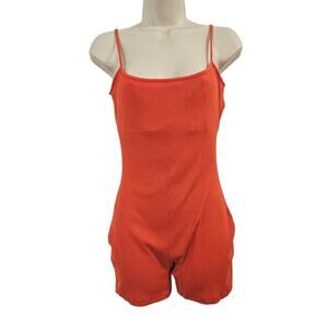 SKIMS Soft Lounge Scoop Rib Romper in Orange Size L